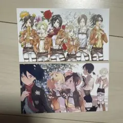 進撃の巨人　DVD 特典　ポストカード　イラストカード　2枚セット
