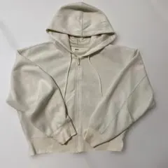 ユニクロ ドライスウェットクロップドフルジップパーカー Mサイズ オフホワイト