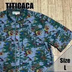 TITICACA 半袖シャツ デニム調ジャングルカラー Lサイズのサムネイル