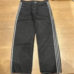 新品 アディダス adidas ファイヤーバード・ブラックデニムパンツ 34 黒
