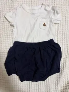 クマ顔プリントロンパース・カバーオール 18-24ヶ月