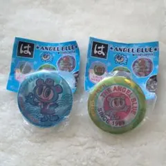 はま寿司 エンジェルブルー ラメ入りクリップ缶バッチ 2個セット