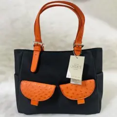未使用品 Sehm Raffine オーストリッチ×ナイロン トートバッグ