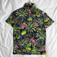 美品　ポロラルフローレン　フラミンゴ　アロハ柄　半袖　ポロシャツ　XS