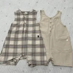【美品】テータテート　ベビー　サロペット　チェック　カツラギ　80