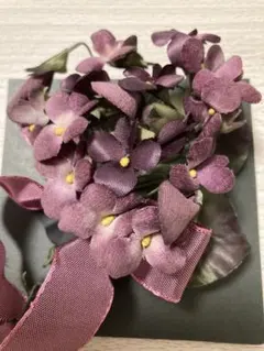 布花　すみれコサージュ　ハンドメイド