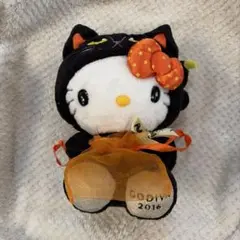 ハローキティ GODIVAのコラボ　2016 ぬいぐるみ　ハロウィン　黒猫のサムネイル