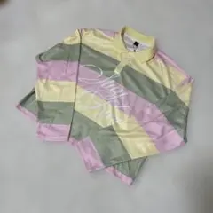 ノーブランド ストライプ ポロシャツ ラガーシャツ