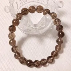 【高品質】天然クラック入りスモーキークォーツブレスレット キラキラ虹いっぱい♡のサムネイル