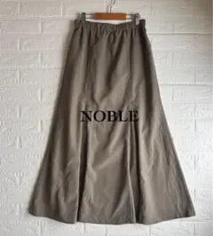 NOBLE｜ノーブル｜ウエストゴム フレア ロングスカート カーキのサムネイル