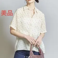 完売品】BEAUTY&YOUTH ジャカードシフォンショートスリーブ シャツ 