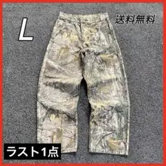 リアルツリー　ワイドパンツ　迷彩デニム　カモフラ　Opium L