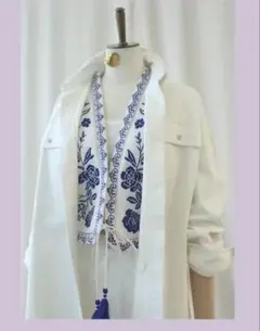 【スローブイエナ】24SS エンブロイダリーショートジレ 刺繍ベスト 白のサムネイル