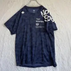 デサント Move Sport 機能Tシャツ ジャガードグラフィック 紺　L