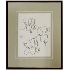☆坂本直行☆「 しらねあおい 5/7 」ペン画 大衣サイズ 新品額