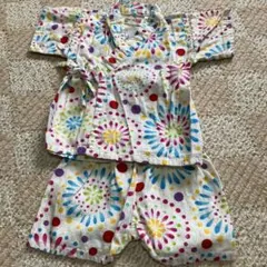 くろわっさんすべべ　ベビー甚平　花火柄　80㎝