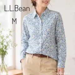 L.L.Bean エルエルビーン 花柄シャツ M コットン 長袖 ブルーのサムネイル