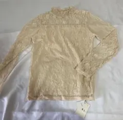 GRL レース長袖シャツ ベージュ M