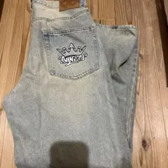 p*n様 9090 キングロゴ ウォッシュドデニム M ライトブルー