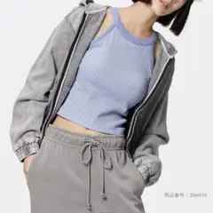 GUブラフィール　クロップドホルターネックタンクトップ BLUE ボーダー Lのサムネイル