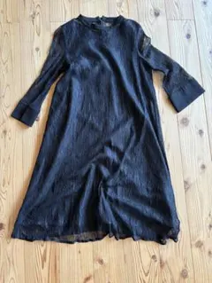 AIMER エメ スタンドネック 総レース リンク パーティドレス ブラック M