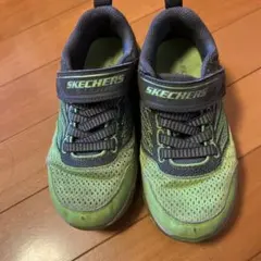SKECHERS キッズスニーカー 19cm グリーン/グレー
