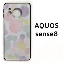 AQUOSsense8 ケース パステル 水玉柄 カバー