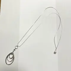 シルバーオーバルリングネックレス
