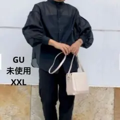 未使用GU シアーボリュームスリーブブラウスXXL ブラックのサムネイル