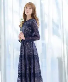 エミリアウィズ　レース切り替えロングワンピース　ドレス　結婚式　オケージョン