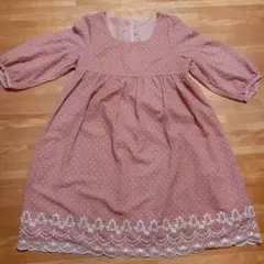 earth ドットピンクのワンピース