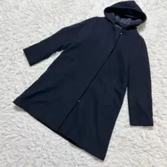 【c6807】GLOBALWORK ウールコート　ロングコート　紺
