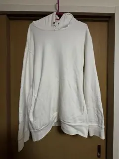 UNIQLO ホワイト フード付き パーカー ルーズフィット