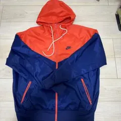 Nike フード付きナイロンジャケット レッド/ネイビー　レア