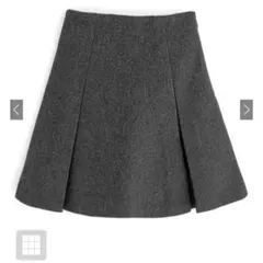 インパン裏地付ボックスプリーツフレアミニスカート