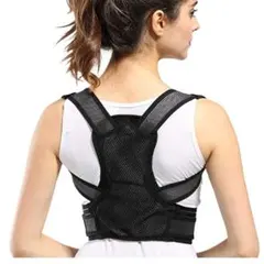 背中美しく✨猫背矯正ベルト ブラック メッシュ　姿勢サポート　Lサイズ