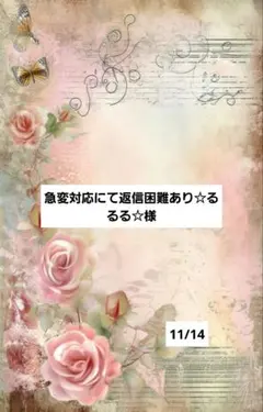 急変対応にて返信困難あり☆るるる☆様ご確認用
