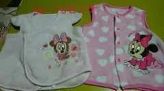 (65)ミニー☆モコモコベスト☆２枚セット☆50～70センチ