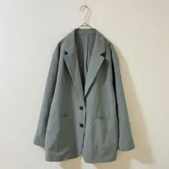 4506 グローバルワーク　テーラードジャケット　Ｌ　くすみグリーン　フォーマル