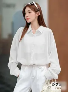 SHEIN　DAZY UVカット長袖シアーシャツS　透け感トップス　ユニクロ