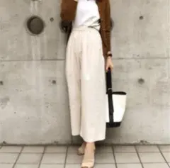 リネン ガウチョパンツ