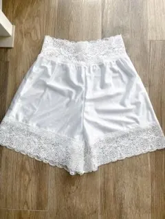 ブライダルインナー　日本製　レース付き　ペチコート　ホワイト　パンツインナー