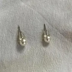 一粒パール ビーズピアス