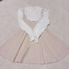 evelyn フリルツイードミニワンピース