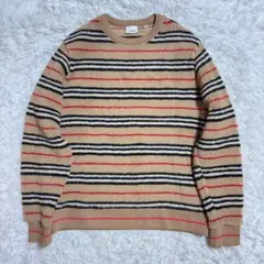 BURBERRY M フリーススウェット ベージュ アイコンストライプ