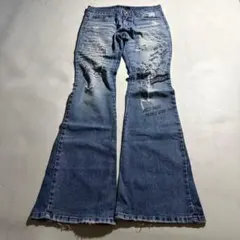 00s archive 英字プリント フレアデニム 平成ギャル 海外ガールのサムネイル