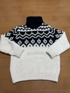 ZARA ノルディック柄タートルネックセーター