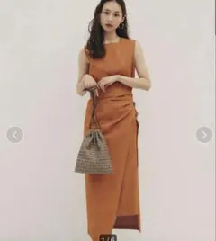 アパルトモン リネンマキシスカート オレンジ ロングスカート 24SS