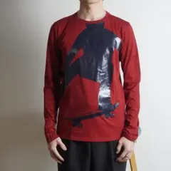 EMPORIO ARMANI グラフィックプリント長袖Tシャツ レッド/TW83