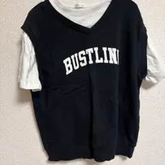 レイヤード風 半袖Tシャツ BUSTLINGロゴのサムネイル